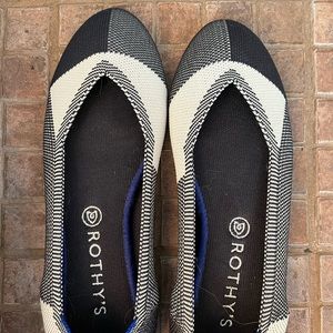 Rothy’s size 11 black and white flats